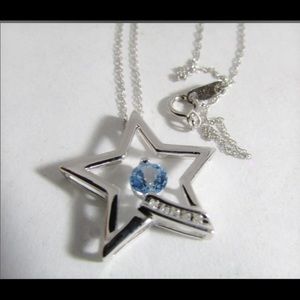 White gold Topaz/diamonds Star necklace